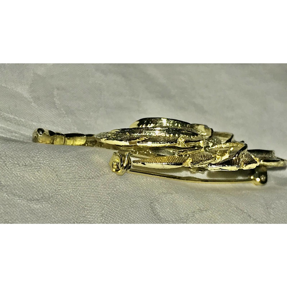 Vintage 1960's Goldtone Textured Tropical PALM TREE Shape Pin Brooch